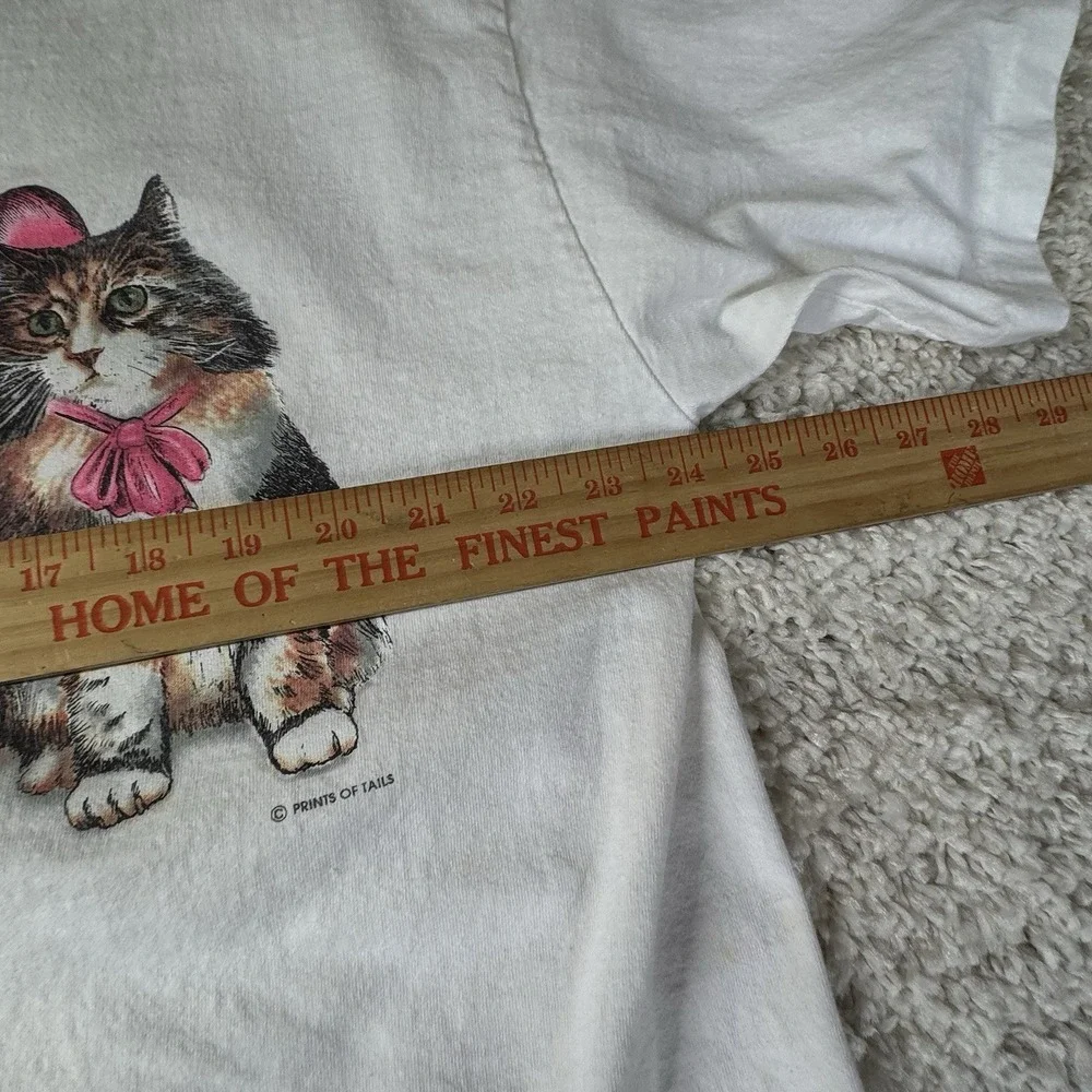 Prints Of Tails T Shirt 90s Cat Double Sided Love‎ Valentine's One Size Vintage